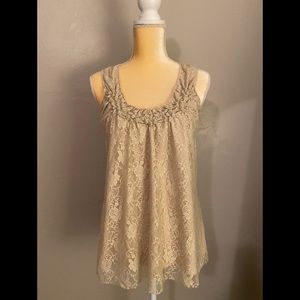 Cable and Gauge lace tank top